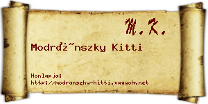 Modránszky Kitti névjegykártya