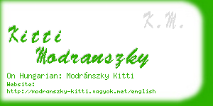 kitti modranszky business card